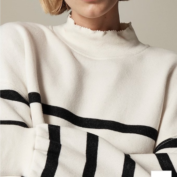 J crew Heritage terry mockneck sweatshirt in stripe - Picture 3 of 5